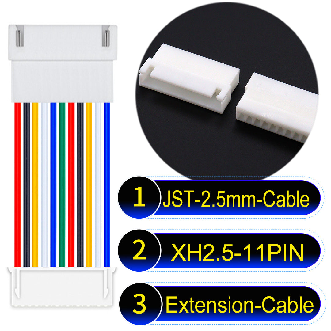 JST XH 2.5mm 2-12Pin Male Female Extension Cable 22AWG UL1007 PVC