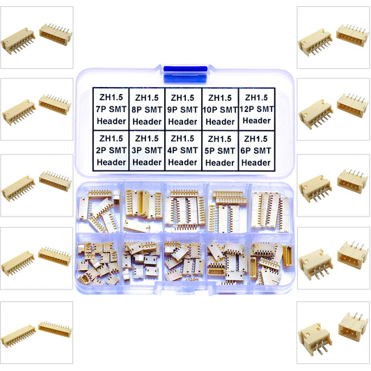 2-12Pin_JST_ZH1.5_SMT_Right_Angle_Header_Connectors_with_Storage_Box