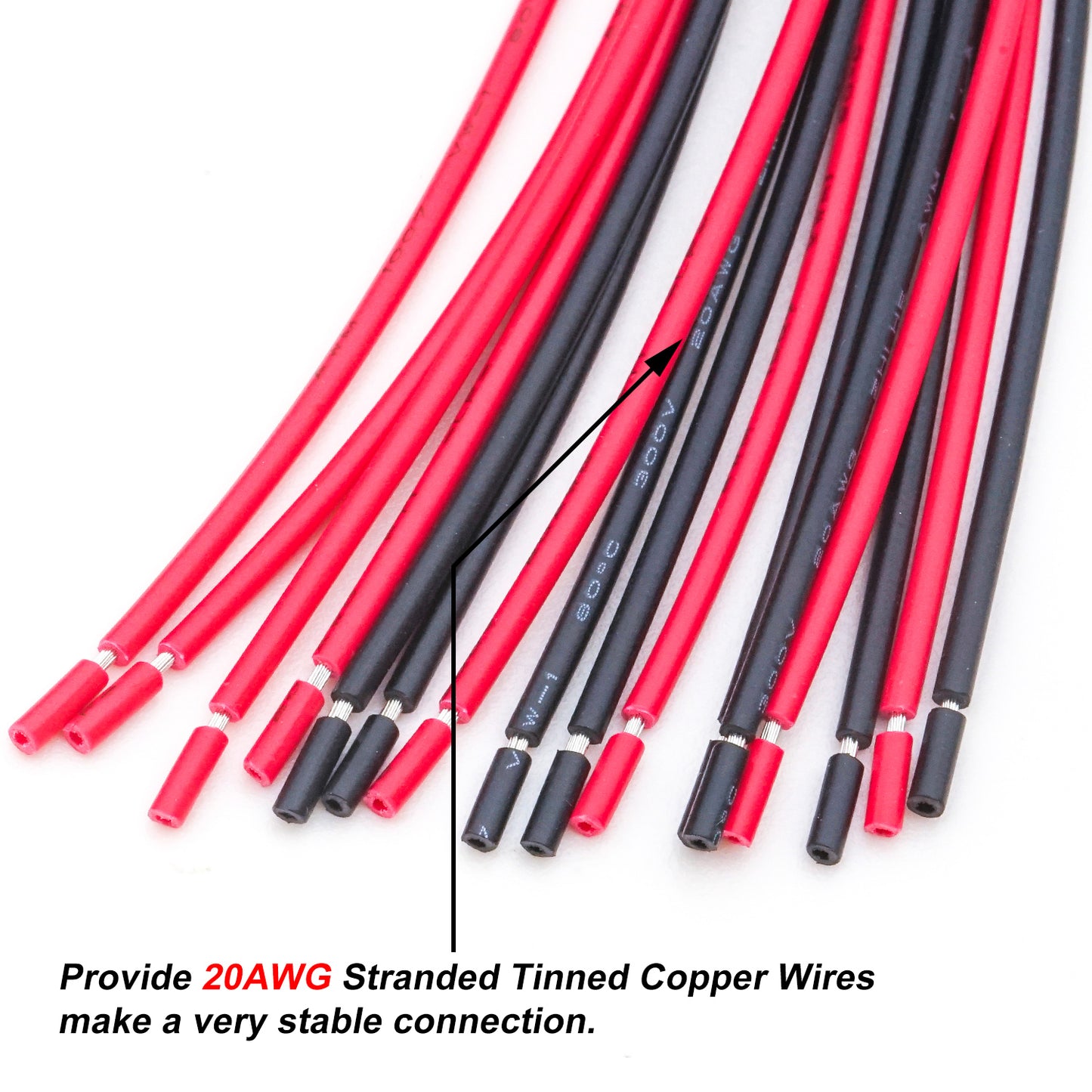 20AWG tinned copper stranded wires ideal for electronics, breadboards, sensors, and LED connections