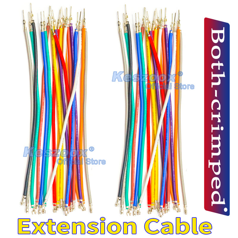 JST PH 2.0mm Male-Female Extension Pre-Crimped Terminal Silicone Cable (Without Connector), 22AWG UL3239 Soft Wire 200℃ Heat Resistant 3KV 3A