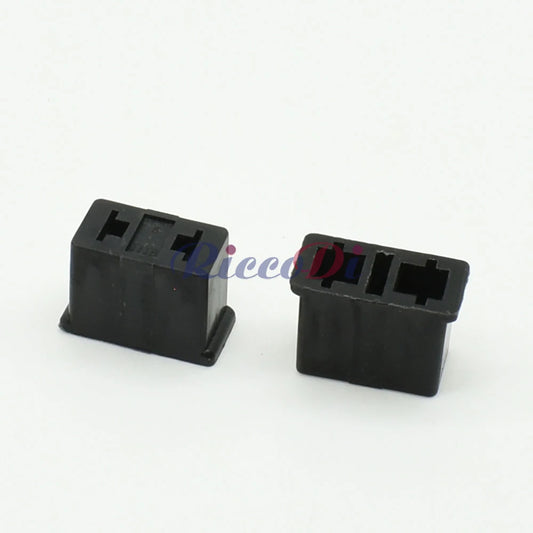 Close-up of male and female plug of automotive 2P wire harness connector for reliable electrical connection