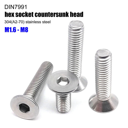 304-stainless-steel-countersunk-hex-socket-head-screw-m2