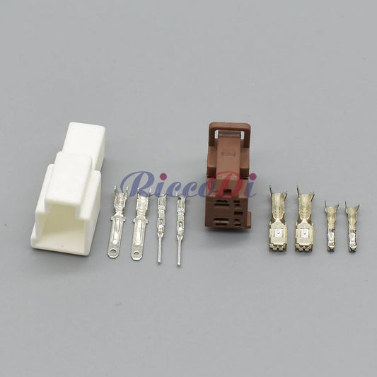 Close-up of 4 Pin Automotive Electrical Wire Connector terminals Male Female for Car Seat Lift Adjustment Harness 6098-2830