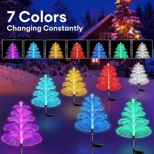 Close-up of solar jellyfish lamp showing 7 color changing LED modes for garden and lawn decor