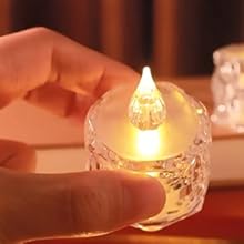 LED Crystal Flameless Candle Light Transparent Night Lamp Home Decor