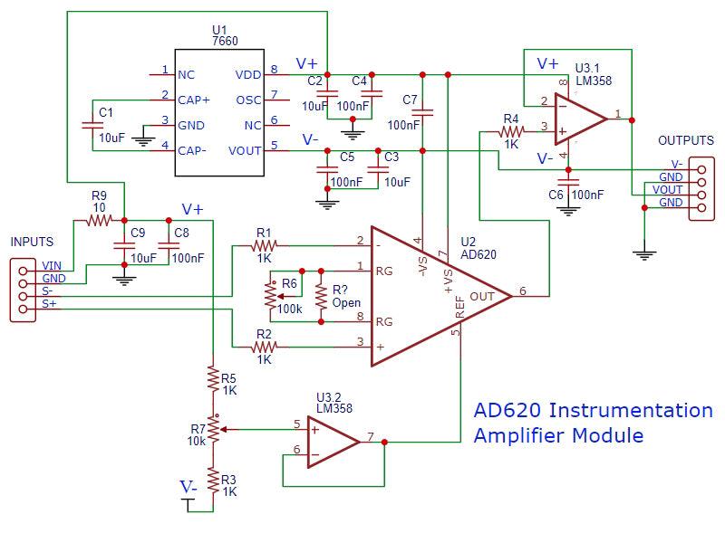AD620-Instrumentation-Amplifier-Module-Schematic