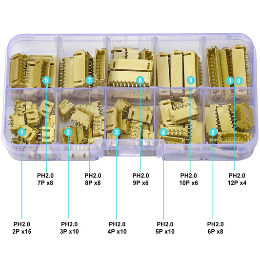 Assorted_JST_PH2.0_Surface_Mount_Header_Connectors