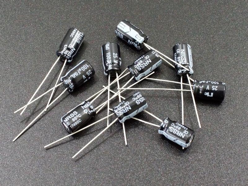 Cap-Electrolytic-100uF-25V-qty-10-2