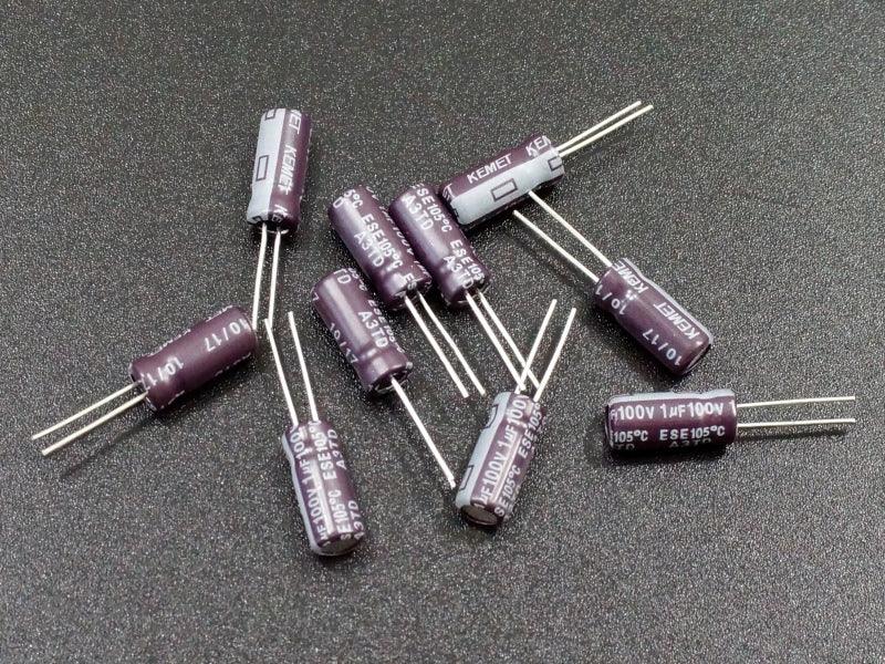 Capacitor-Electrolytic-1uF-100V-Qty-10