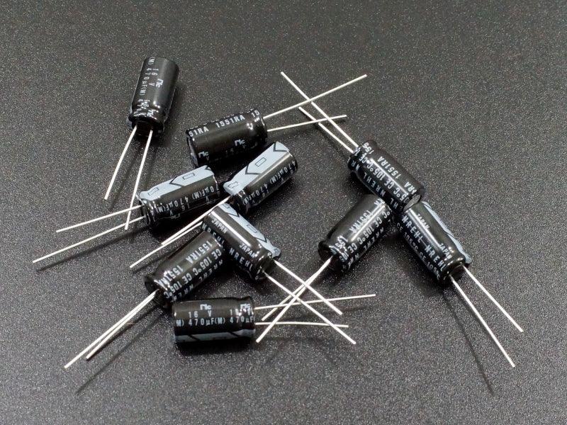 Capacitor-Electrolytic-470uF-16V-Qty-10