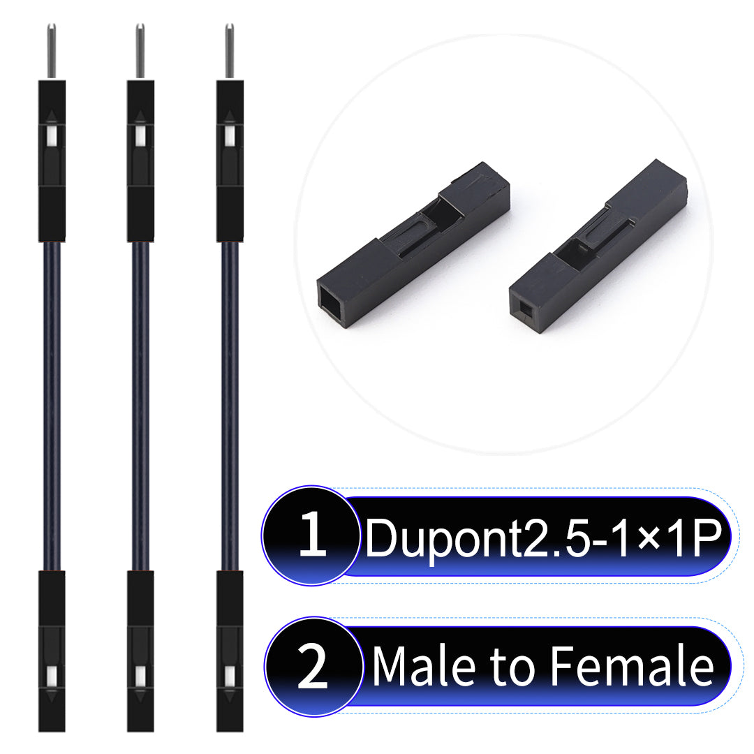 Dupont_2.54mm_1Pin_Black_Female_to_Male_Wire