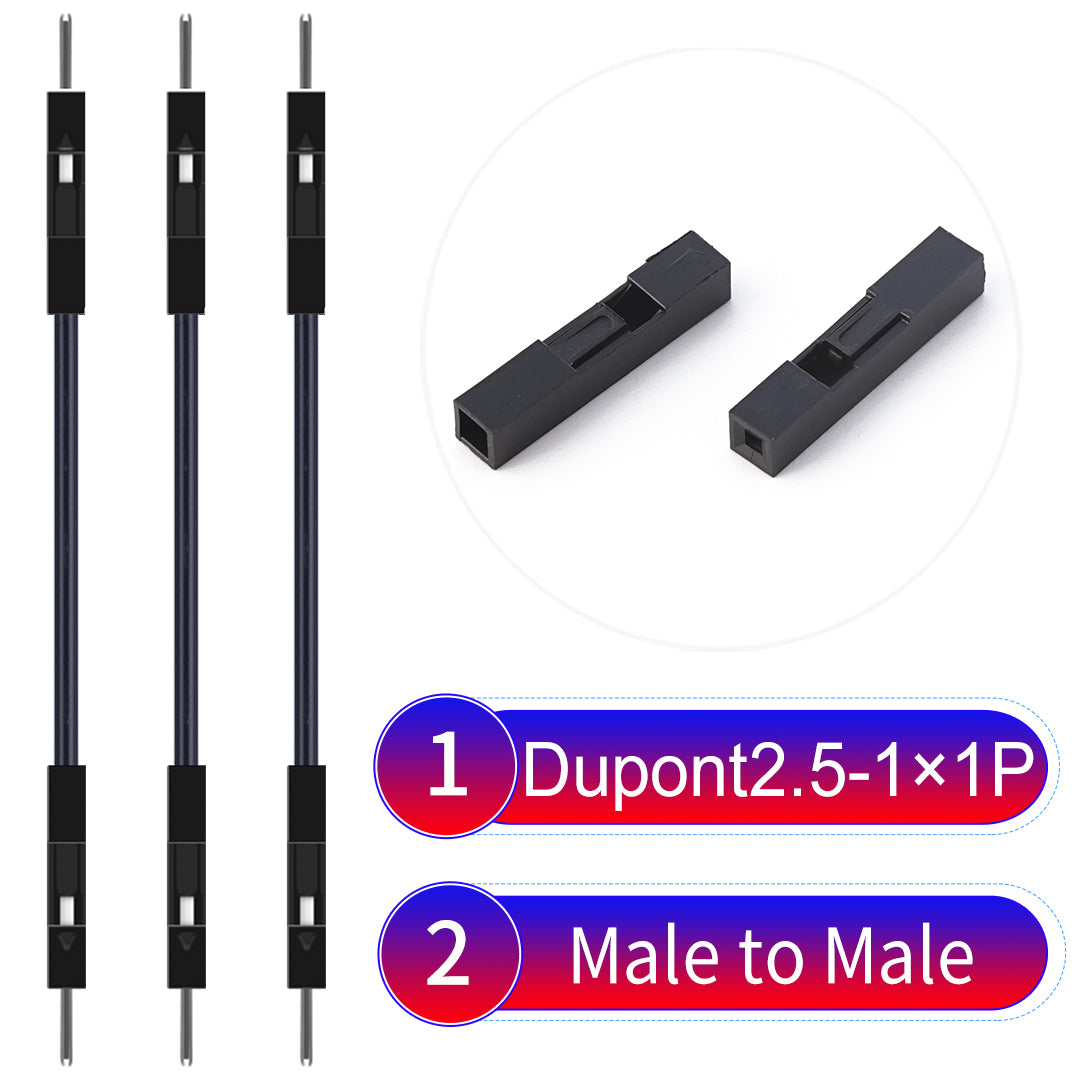 Dupont_2.54mm_1Pin_Black_Male_to_Male_Wire
