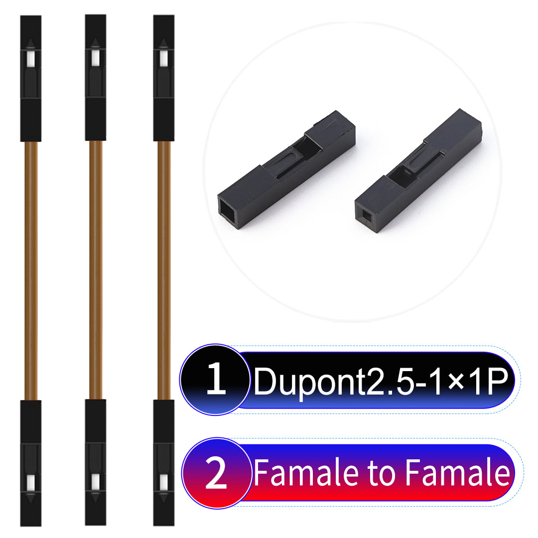 Dupont_2.54mm_1Pin_Brown_Female_to_Female_Wire