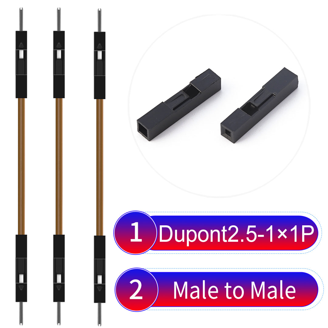 Dupont_2.54mm_1Pin_Brown_Male_to_Male_Wire