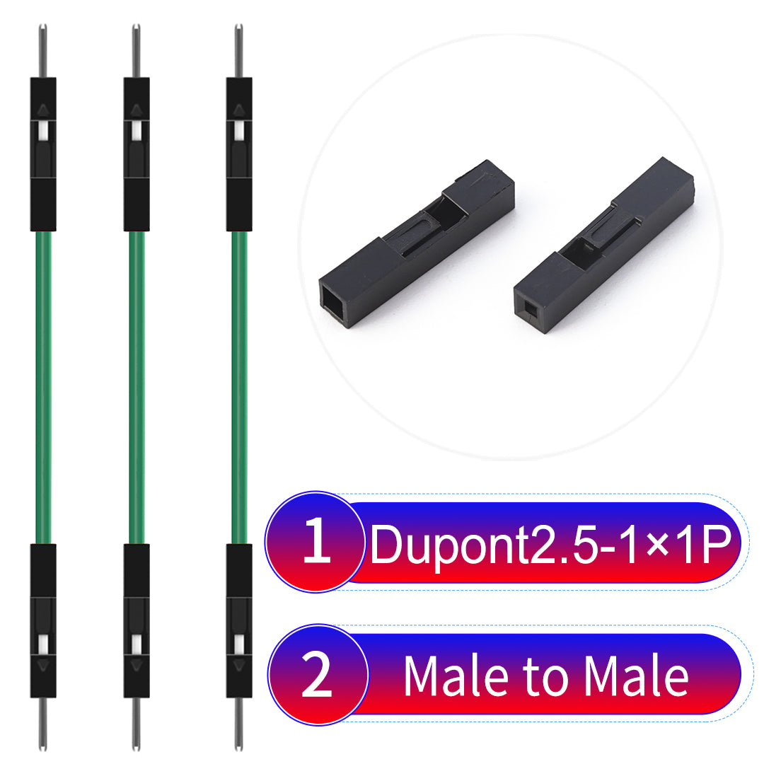 Dupont_2.54mm_1Pin_Green_Male_to_Male_Wire