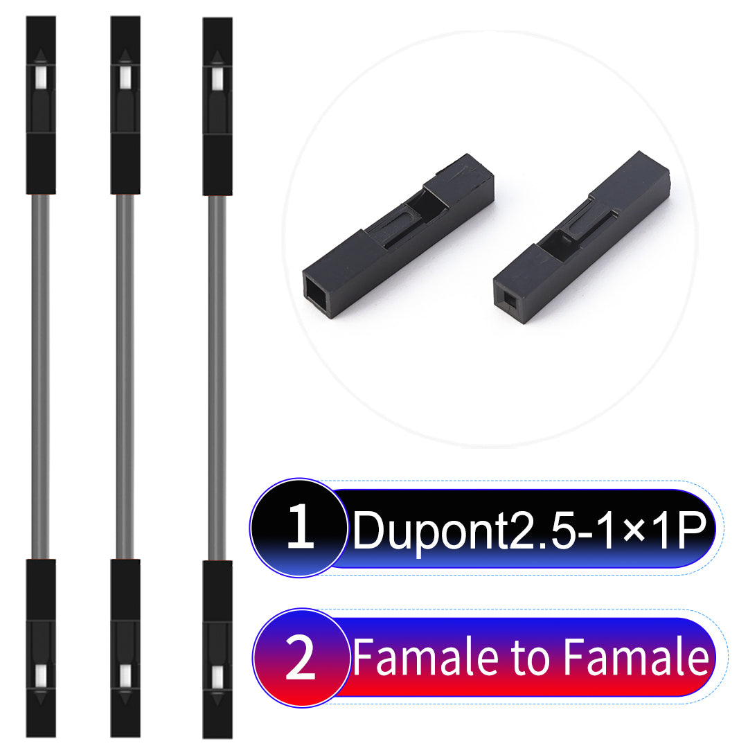 Dupont_2.54mm_1Pin_Grey_Female_to_Female_Wire