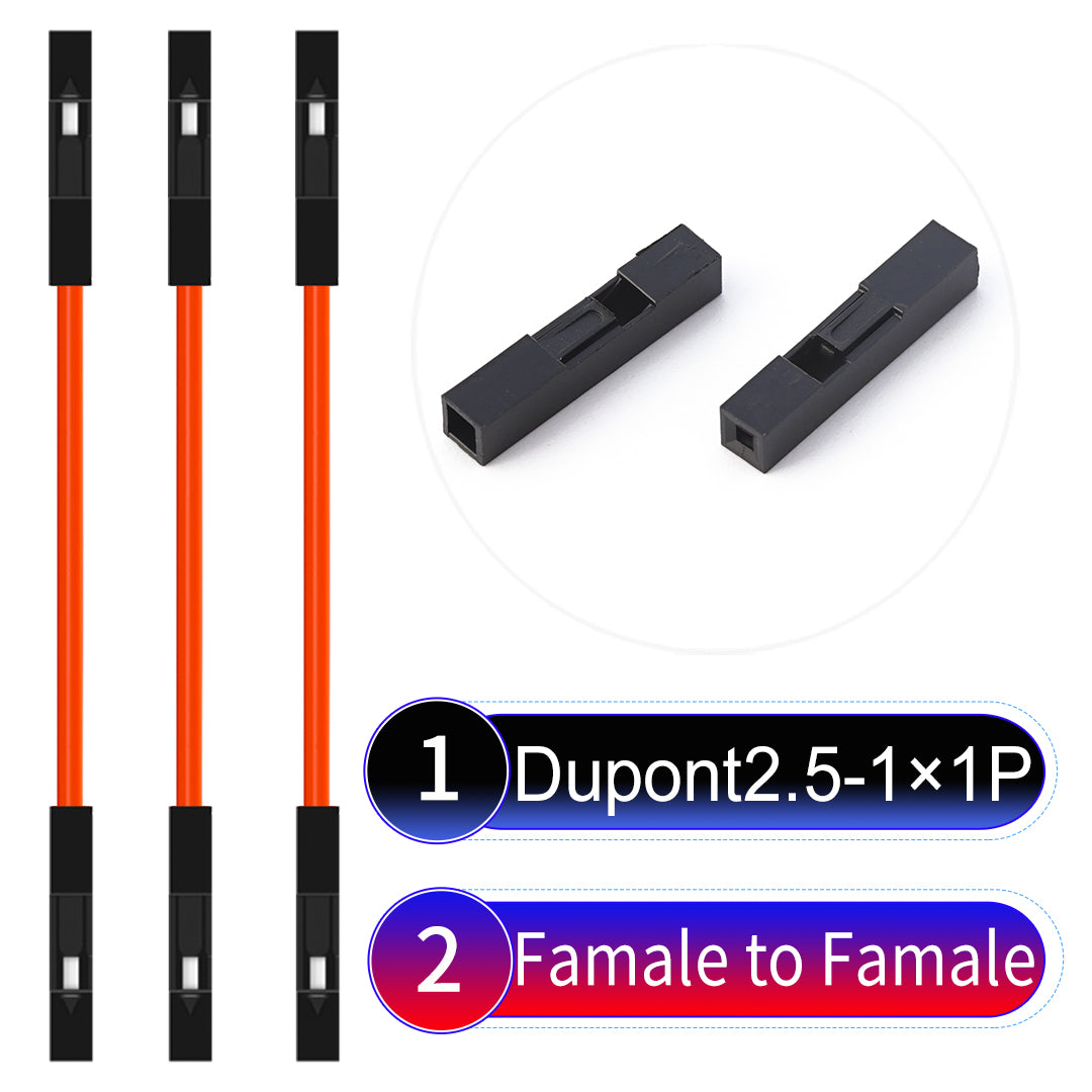 Dupont_2.54mm_1Pin_Orange_Female_to_Female_Wire