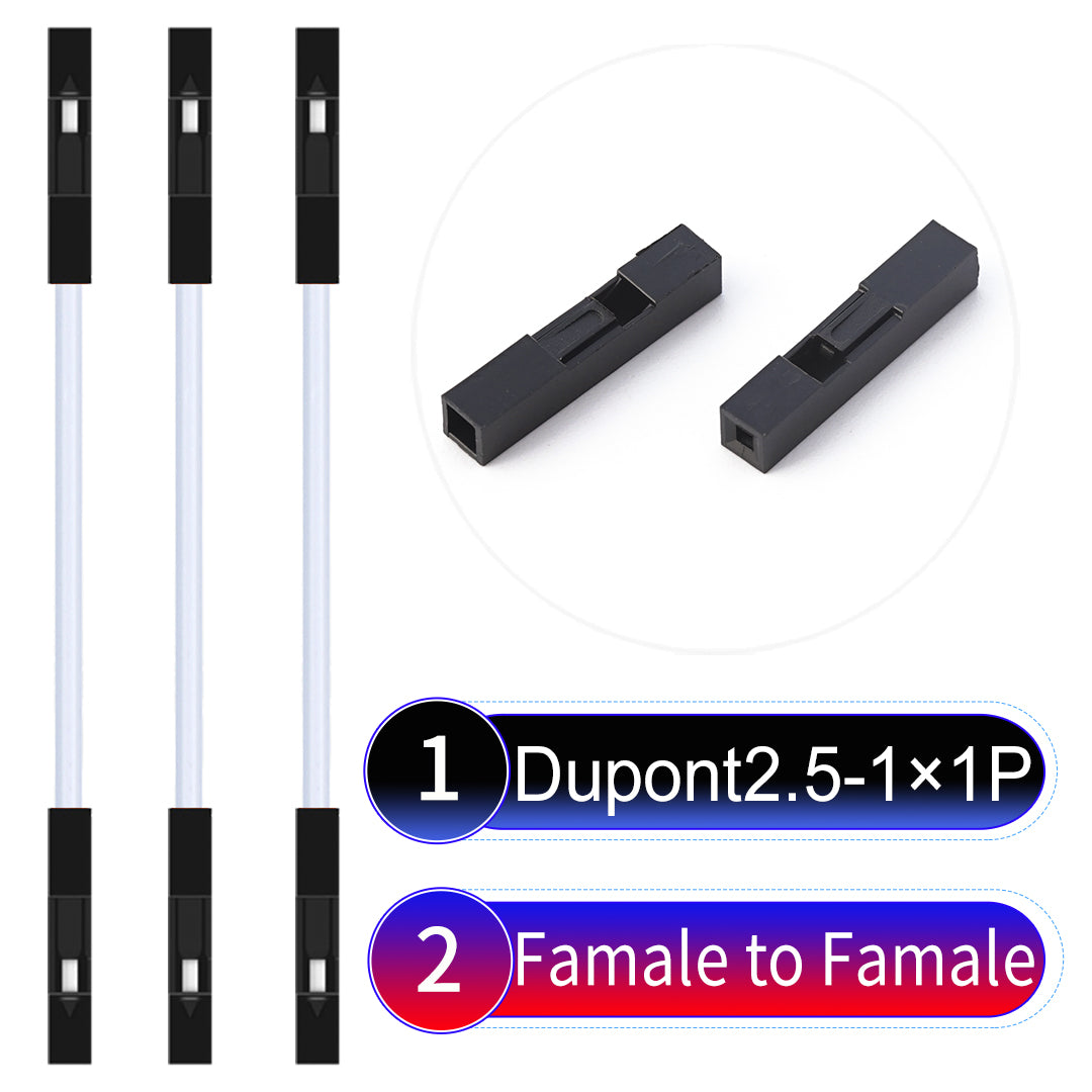 Dupont_2.54mm_1Pin_White_Female_to_Female_Wire
