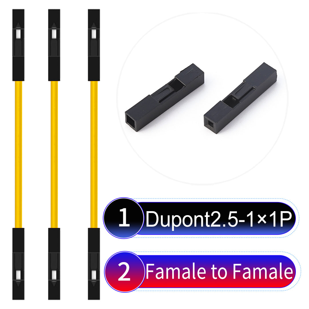 Dupont_2.54mm_1Pin_Yellow_Female_to_Female_Wire