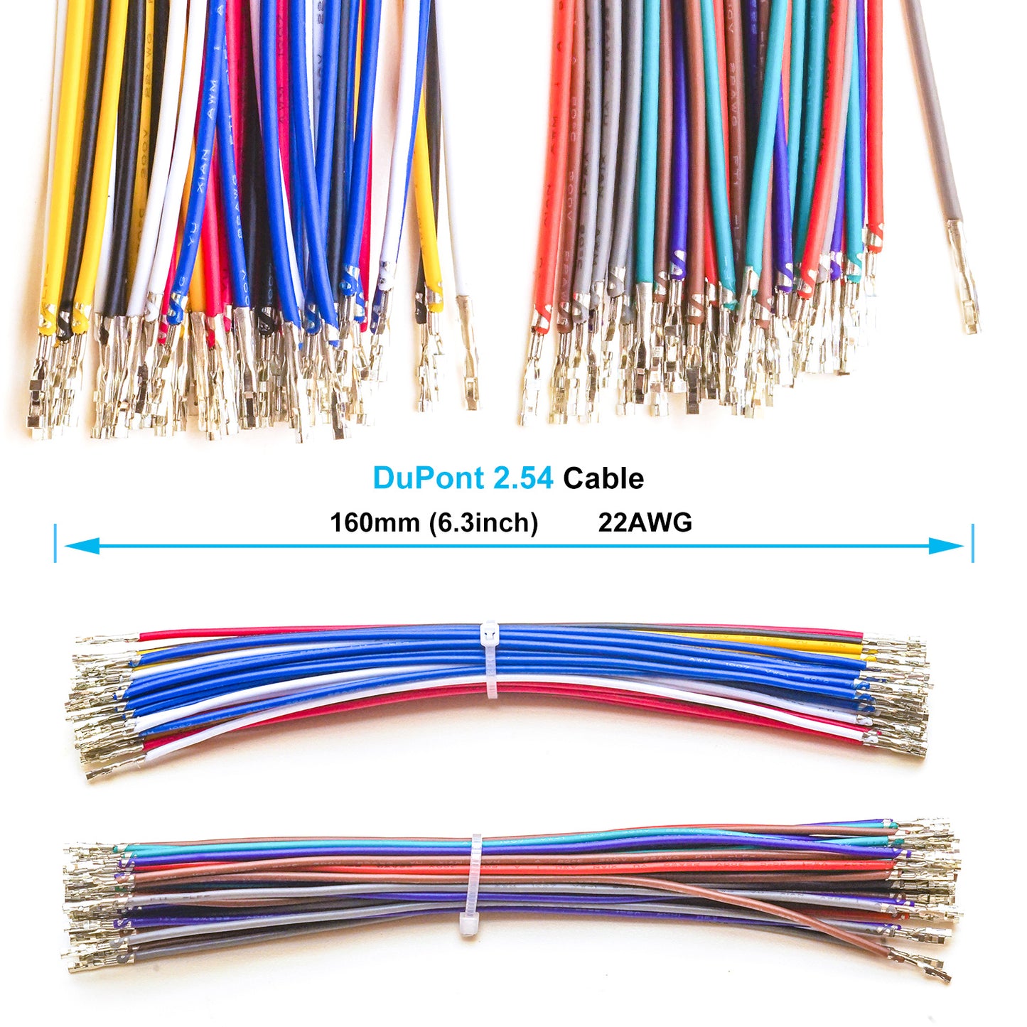 Demonstration of Dupont 2.54mm female to female connectors securely connected