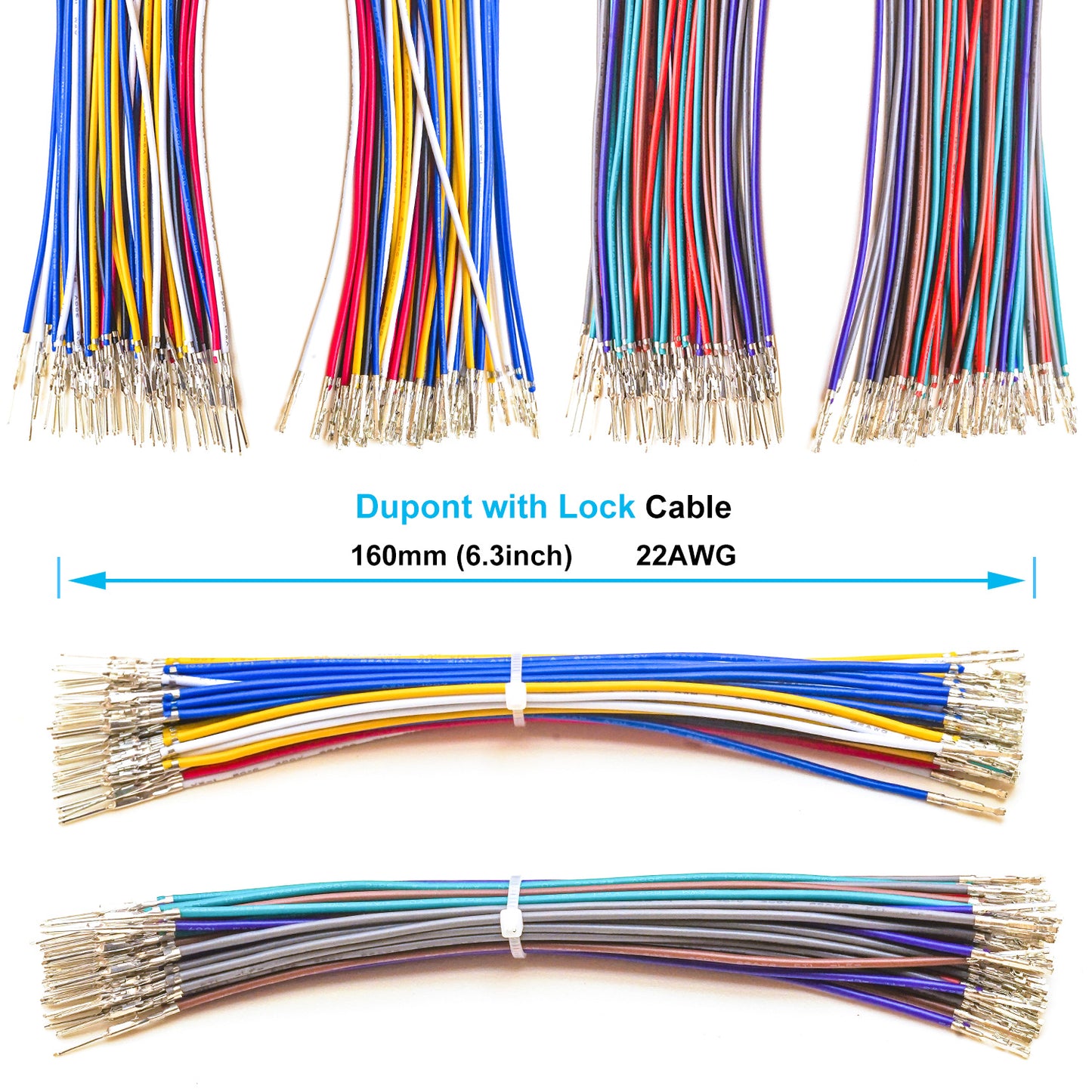Demonstration of Dupont 2.5mm male and female connectors with lock securely connected
