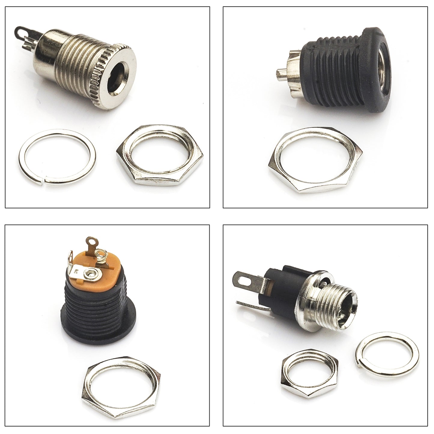 Sturdy female 5.5x2.1mm DC panel mount socket connector for secure installation