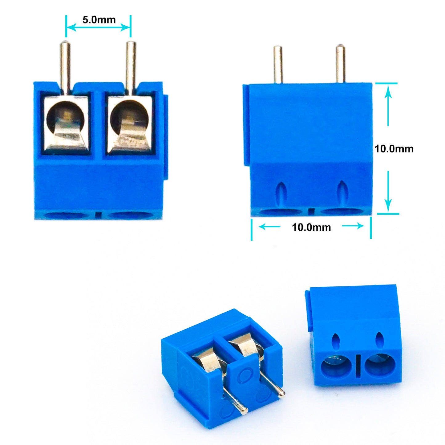 Close-up of 2.54mm female jumper wire connectors with secure contact points