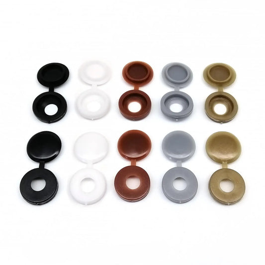 Foldable_hinged_protective_cap_for_furniture_and_car_plastic_self-tapping_screw_bolt