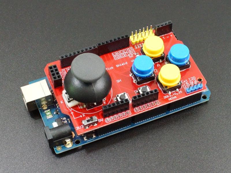 Funduino-Joystick-Shield-Mounted-on-Mega-2560