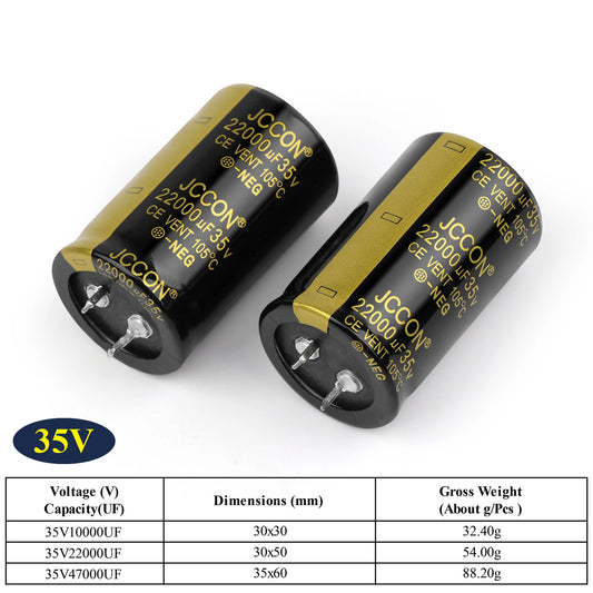 Audio Electrolytic Capacitor 35V 10000uF 22000uF 47000uF Low ESR High Frequency for Hifi Amplifier Speaker