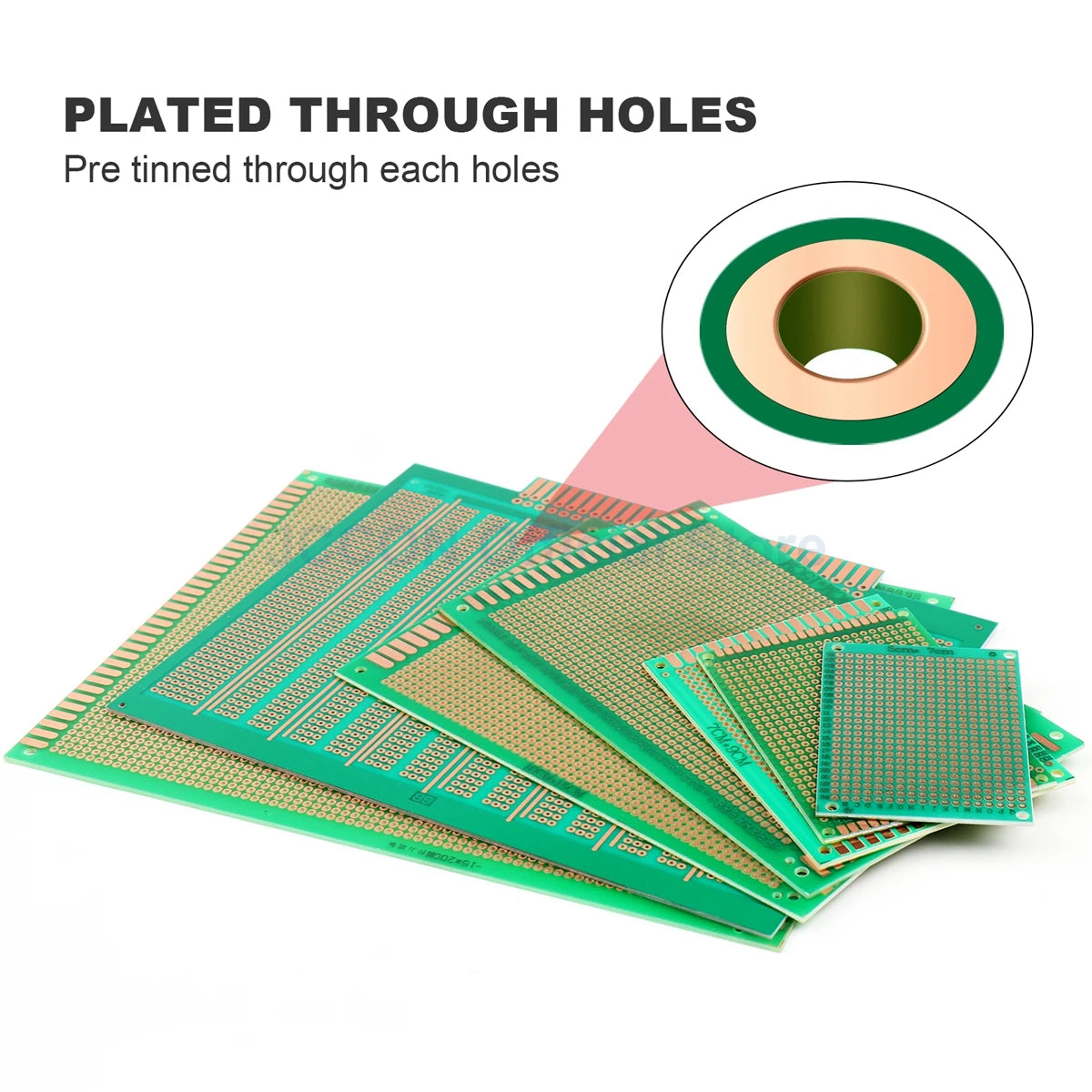 PCB Prototype Board Set 5x7, 6x8, 7x9, 9x15cm Universal DIY Single-Hole Soldering Plates