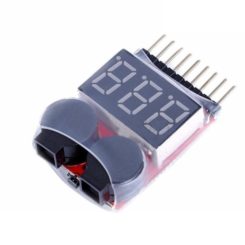 1-8S LED Low Voltage Buzzer Alarm LiPo Battery Voltage Tester Checker