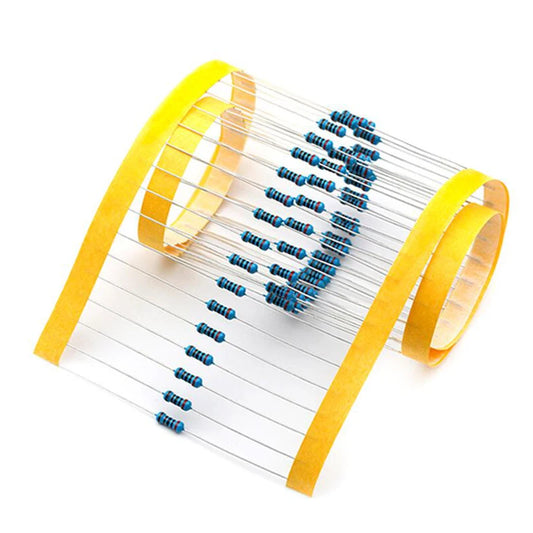 50pcs 1/4W Metal Film Resistors 1% Tolerance 1Ω–22MΩ Precision Resistors for Electronics