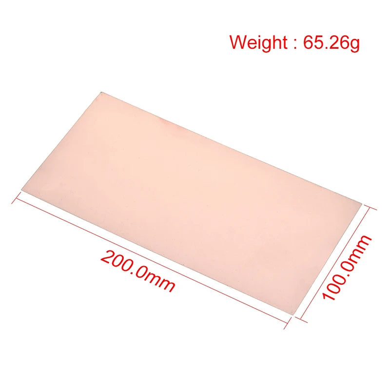 Single-Sided Copper Clad PCB Board 100x200x1.5mm FR4 Laminate