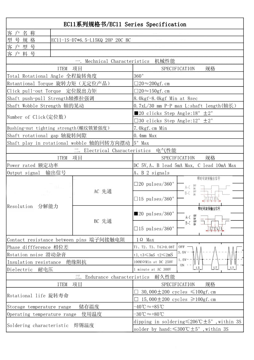 EC11 Rotary Encoder with Switch 5-Pin Half/Plum Shaft Handle 15mm/20mm Digital Potentiometer