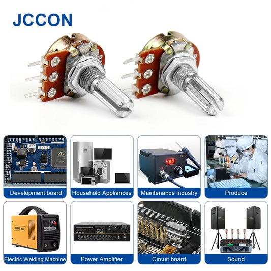 5Pcs WH148 B1K B2K B5K B10K B20K B50K B100K B500K 3Pin 20mm Shaft Amplifier Potentiometer 1K 2K 5K 10K 50K 100K 500K