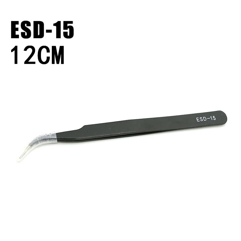 1.5mm Anti-Static Stainless Steel Tweezers – ESD Precision Set for Mobile Phone Repair