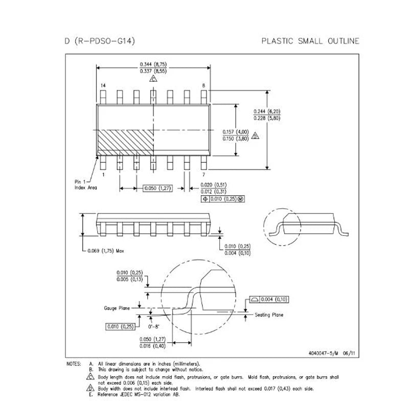 5PCS CD4069UBM Hex Inverter IC SOP-14 CD4069BM High-Performance SMD Logic Chip