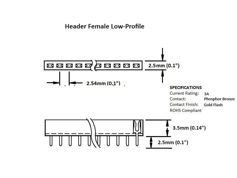 Header-Female-3.5mm-Low-Profile-Dimensions