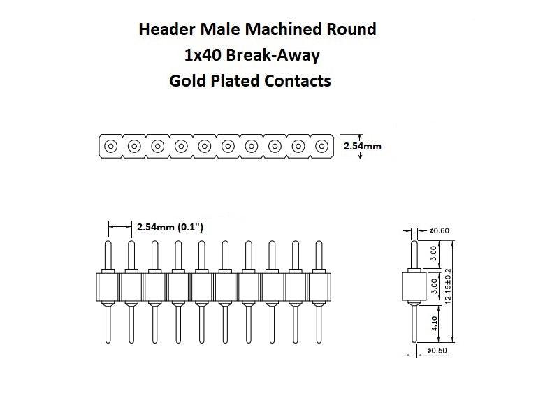 Header-Male-Machined-Round-1x40-Gold-Details