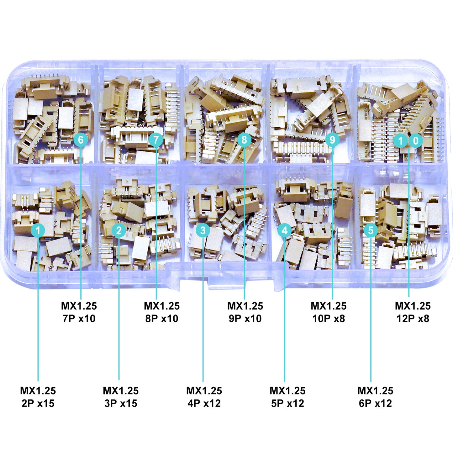 Durable and precise Molex MX1.25mm SMT vertical sockets suitable for secure PCB mounting