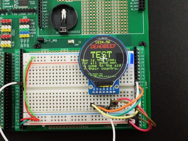 IPS-LCD-1.28-240x240-Round-Display-GC9A01-Round-PCB-Test-Setup