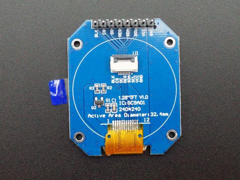 IPS-LCD-1.28-240x240-Round-Display-GC9A01-Square-PCB-Back
