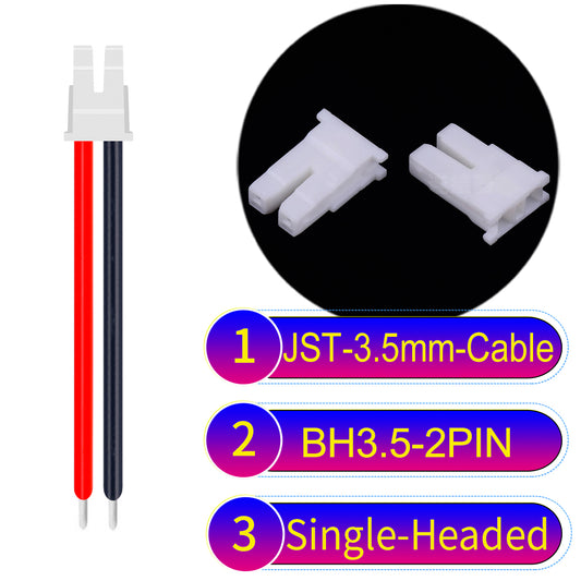 JST_3.5mm_BH3.5_2-Pin_PVC_Male_Single-Headed_Cable