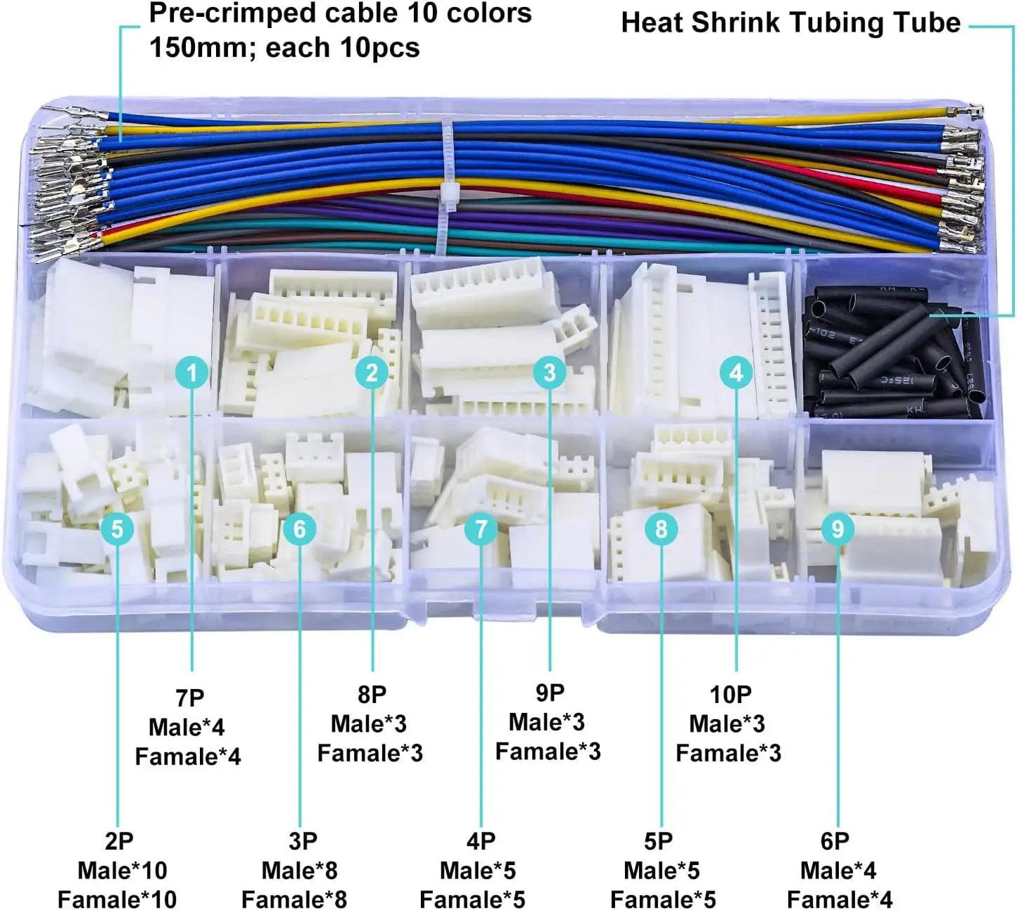 Male and female JST connectors side by side for comparison
