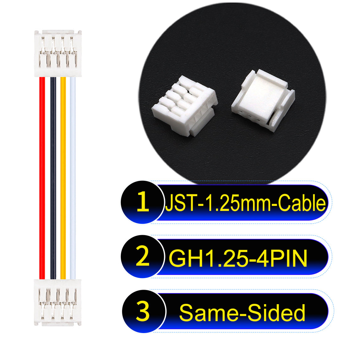 JST GH1.25mm 4Pin Same-Side-Head 28AWG UL1571 PVC Cable for reliable electrical connections.