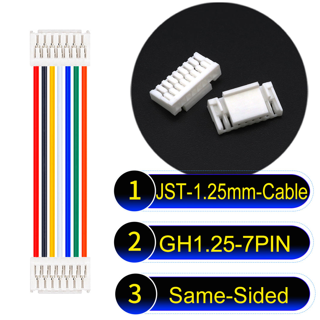 JST GH1.25mm 7Pin Same-Side-Head 28AWG UL1571 PVC Cable for reliable electrical connections.