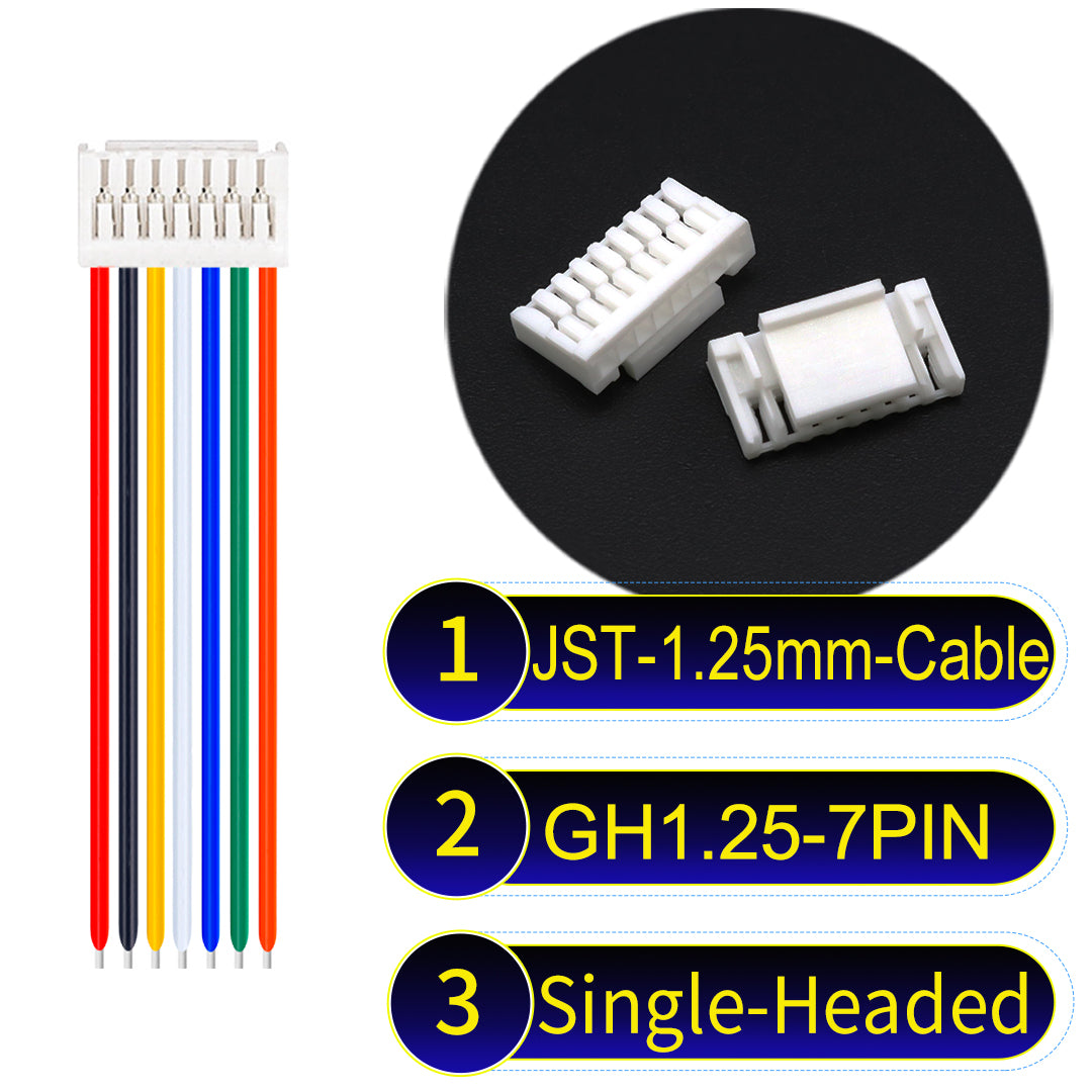 JST GH1.25mm 7Pin Single-Headed 28AWG UL1571 PVC Cable for reliable electrical connections.
