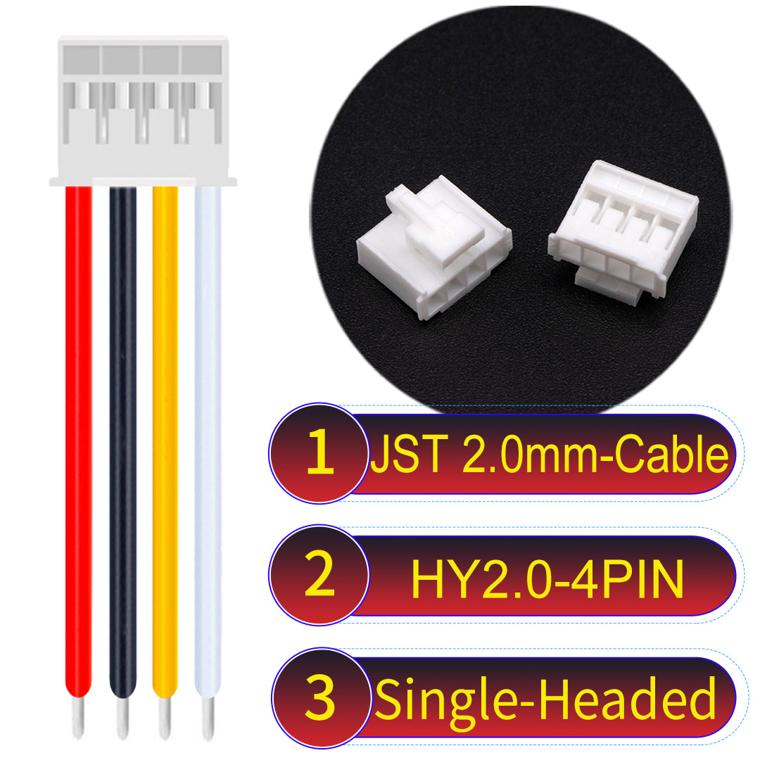 JST HY2.0mm 4Pin Single-Headed 22AWG UL1007 PVC Cable for reliable electrical connections.