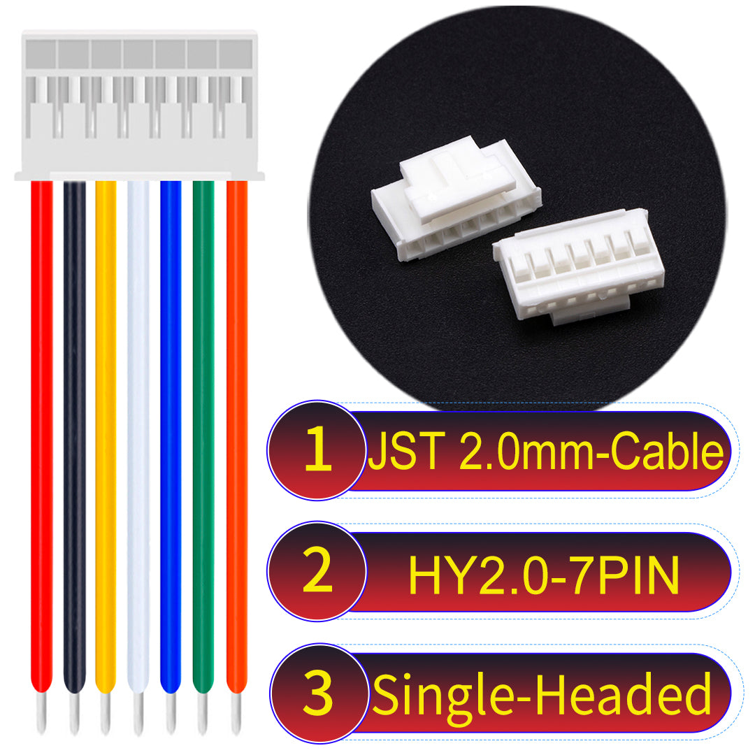 JST HY2.0mm 7Pin Single-Headed 22AWG UL1007 PVC Cable for reliable electrical connections.